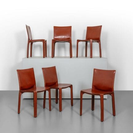 MARIO BELLINI  CASSINA  1977.
Sei sedie 'Cab'.
Str