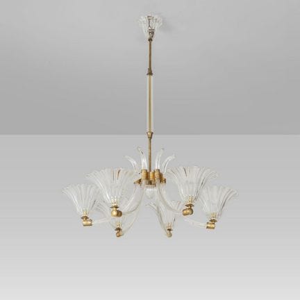 MURANO  anni '40. 
Una lampada a sospensione.
Vetr