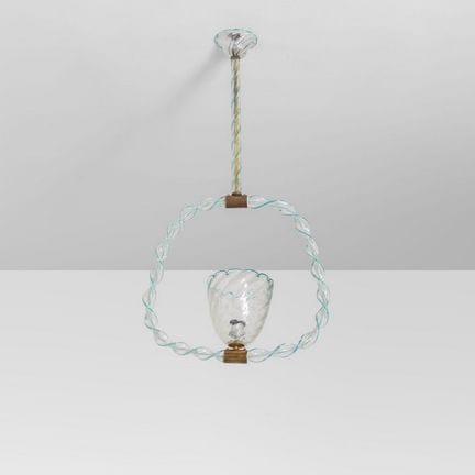 MURANO  anni '40.
Una lampada a sospensione.
Vetro