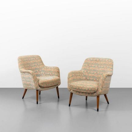 NINO ZONCADA  CASSINA  1958.
Due poltrone modello 