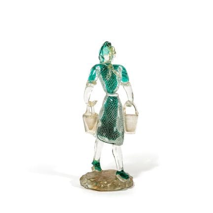 SEGUSO ART GLASS  1935.
A female figure in etched 