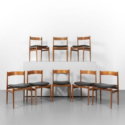 GIANFRANCO FRATTINI  CASSINA  1959.
Otto sedie mod