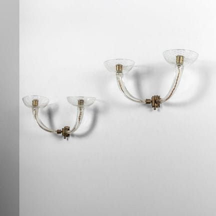SEGUSO  anni 40.
Due lampade da parete.
Bracci in 
