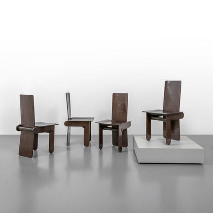 CARLO SCARPA (attribuito)  anni '70.
Quattro sedie