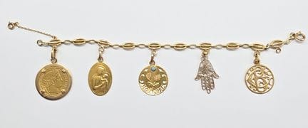 Bracelet en or jaune et or blanc 18 K (750°°) mail
