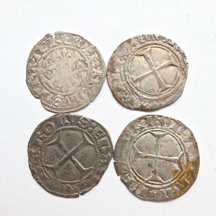 4 pièces LIARD DAUPHINE Charles III - Charles VII 