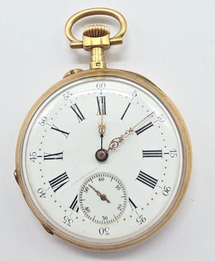 Montre de gousset en or jaune 18 K (750°°) deux co