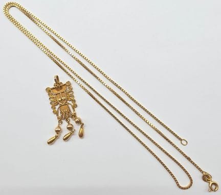 18K yellow gold (750°°) snake-link chain, weight 7