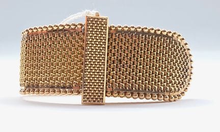 18K yellow gold (750°°) belt bracelet with beaded 