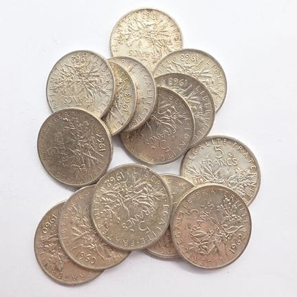 14 Pièces Argent 5 Francs Semeuse - 1960 - 1962 - 