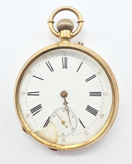Montre de gousset en or jaune 18 K (750°°) deux co