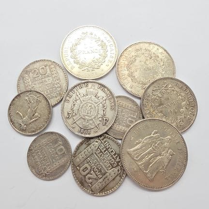 3 pièces argent de 50 Francs - 1974 - 1977 - 1978 