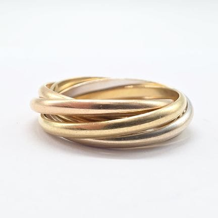 18K yellow gold ring (750°°) consisting of five ba