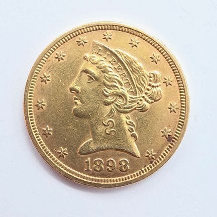 1 Pièce Or LIBERTY de 5 Dollars Américain - 1898 -