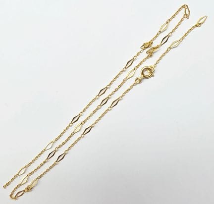 18K yellow gold chain (750°°) (textured), weight 1