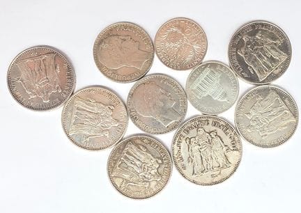8 Pièces Argent comprenant : 1 Pièce Argent 50 Fra