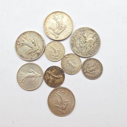 8 Pièces Argent Semeuse : 3 pièces de 2 Francs 187
