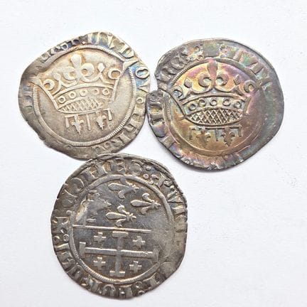 3 pièces argent GROS A LA COURONNE LOUIS II - LOUI