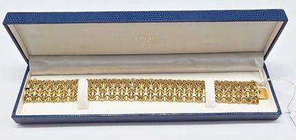 14K yellow gold (585°°) ribbon bracelet with inter