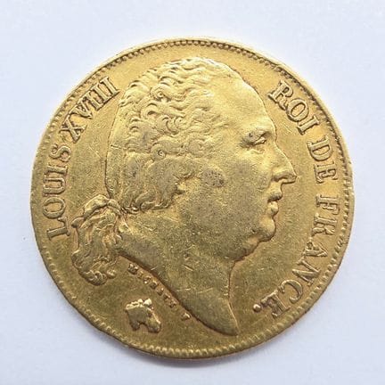 1 Pièce Or 20 Francs Louis XVIII Roi de France - 1