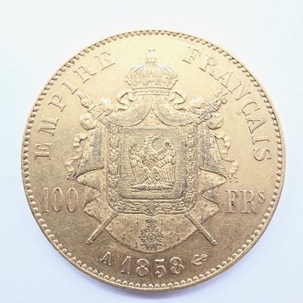 1 Pièce Or 100 Francs Napoléon III Empereur tête n