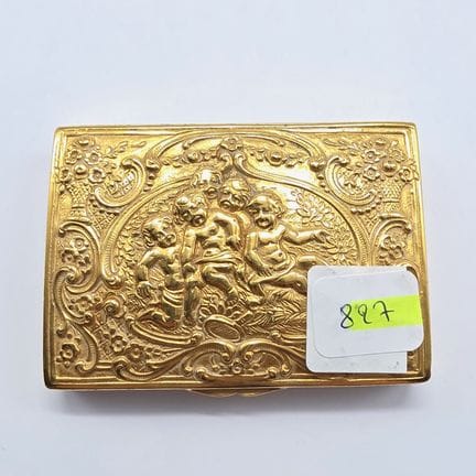Tabatière rectangulaire en argent vermeil, à décor