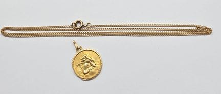 18K yellow gold (750°°) chain, curb link style, we