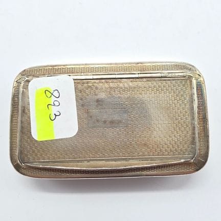 Tabatière en argent massif, rectangulaire, décor d