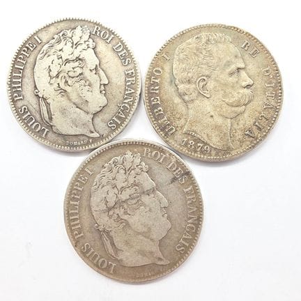 Trois Pièces Argent : 5 Lires Umberto 1er 1879 - 2