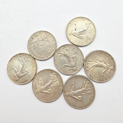 7 Pièces Argent 2 Francs