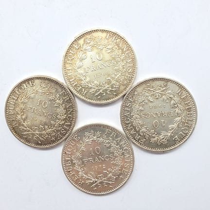 4 Pièces Argent 10 Francs Hercule - 1968 (3) - 197