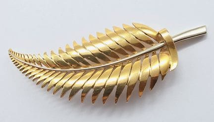 Brosche aus 18-karätigem Gelb- und Weißgold (750°°