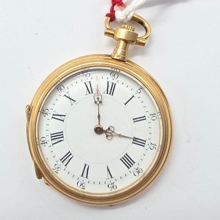 Montre de col en or jaune 18 K (750°°) 2 coques en