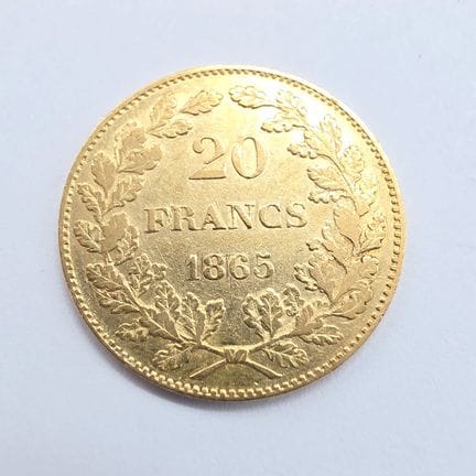 1 Pièce Or Léopold 1er Roi des Belges - 1865