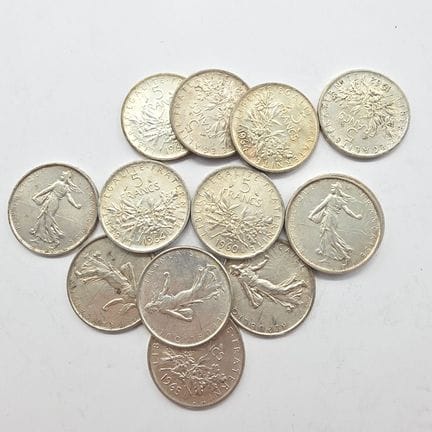 13 Pièces Argent 5 Francs Semeuse - 1960 (2)- 1962
