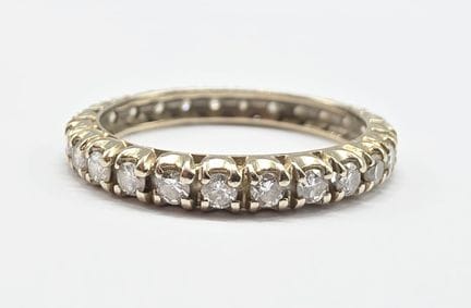 Alliance Américaine en or blanc 18 K (750°°) intég