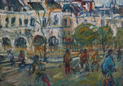 Gilbert PEYRE (geb. 1947). 
Paris, Spaziergang in 