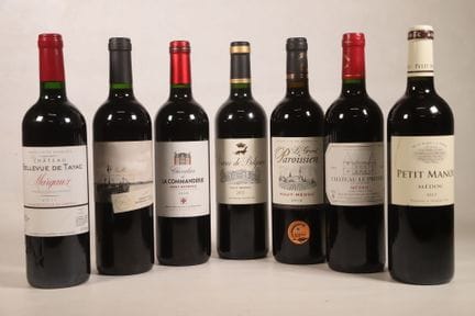 BORDEAUX - Set of 7 bottles consisting of: 
1 bott
