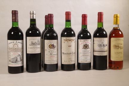BORDEAUX - Set of 8 bottles consisting of: 
1 bott
