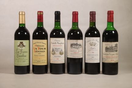 BORDEAUX - Set of 6 bottles consisting of: 
1 bott