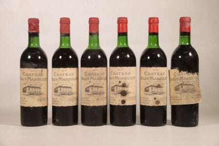 波尔多——6瓶，圣埃斯泰夫，奥马布泽酒庄，1973年（1瓶）、1975年（4瓶）及年份不详（1瓶）。