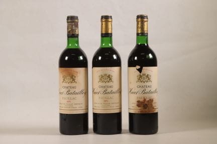 波尔多——3瓶，波亚克，奥巴泰伊酒庄（Château Haut Batailley），五级名庄，19