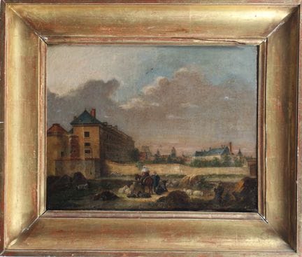 维克多·亚当，1827年。
《奥尔良旧医院》。
布面油画，左下角有签名。
41 x 33 厘米。