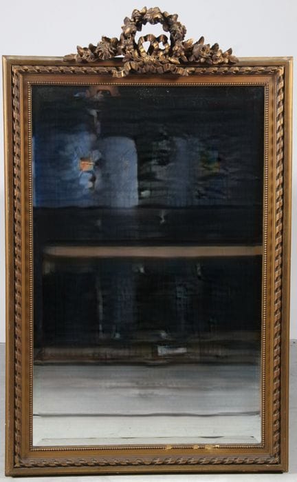 MIROIR DE CHEMINEE DE STYLE LOUIS XVI, en bois et 