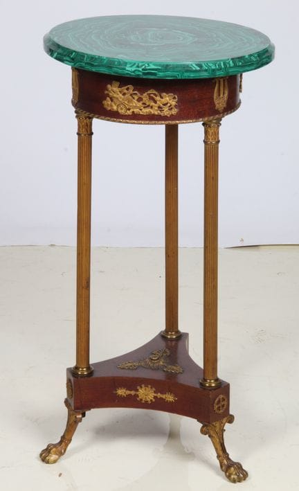 EMPIRE-STYLE MAHOGANY SADDLE TABLE, mahogany venee