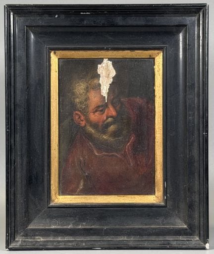 保罗·菲亚明戈（1540—1596） 归因于 
留胡须男子的三四分之三侧面像
橡木板，单块，未拼接
