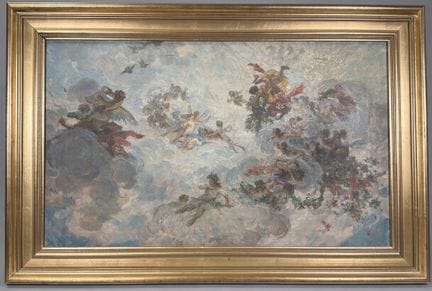 弗朗索瓦·勒莫因（1688-1737），符合当时审美风格
天花板研究草图
布面油画
43.5 x 7