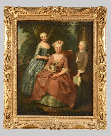 菲利普·梅尔西埃（柏林 1689年 – 伦敦 1760年）
《公园里的一位母亲与她的两个孩子，还有一