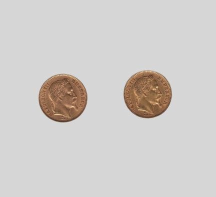 FRANCE
2 pièces 20 francs or Napoléon III tête lau