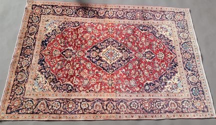 IRAN
Grand tapis Kachan 
Velours de laine sur fond